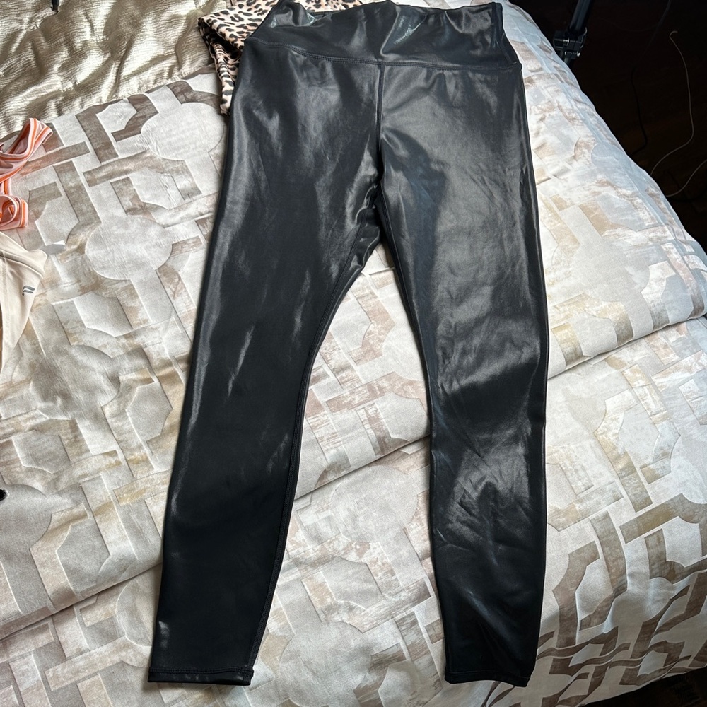 Fabletics Shiny Black Leggings